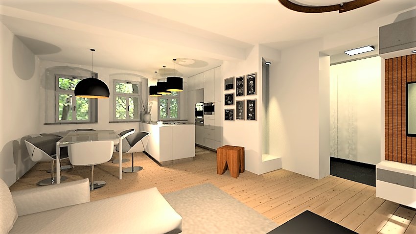 Sanierung Mehrfamilienhaus in Penig - Wohnraum 3D Planung - Bild 2